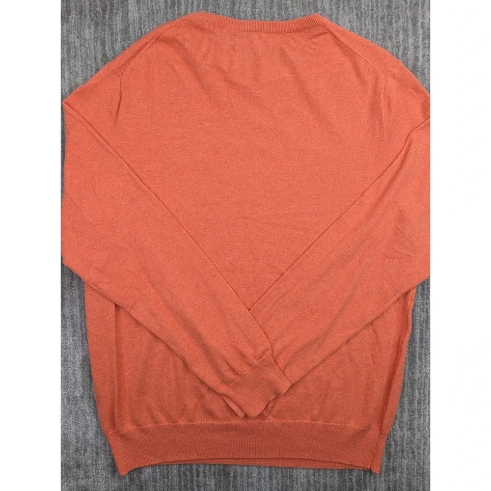 J. Crew Factory Men L Orange Cotton Cashmere Crew Neck Sweater 17659 NWT
